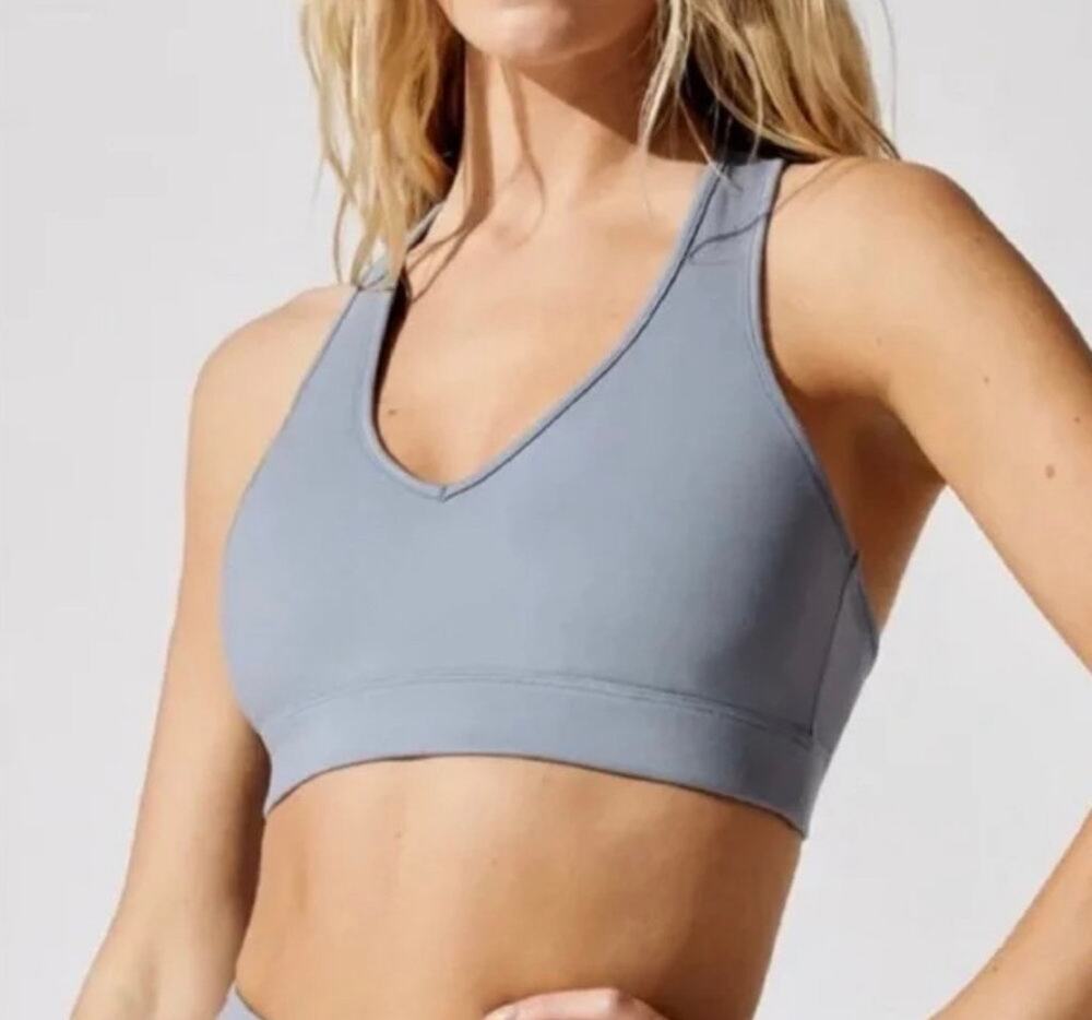 Carbon38 Action Bra Blue Medium Support Sports Bra M